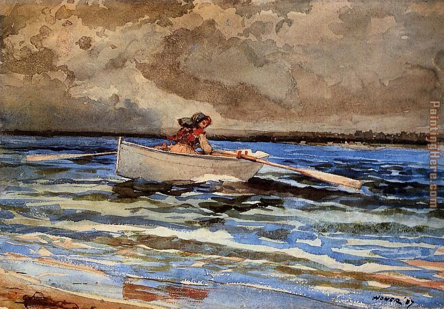 Winslow Homer Rowing at Prout's Neck